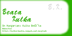 beata kulka business card